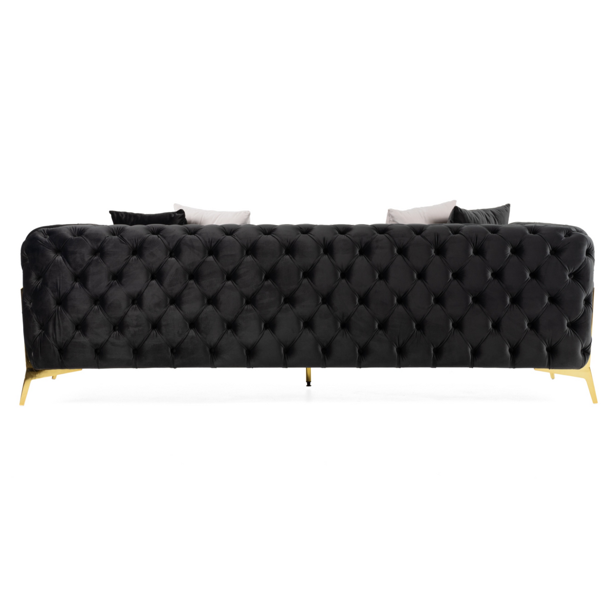 Clarice Transitional Black Velvet Sofa