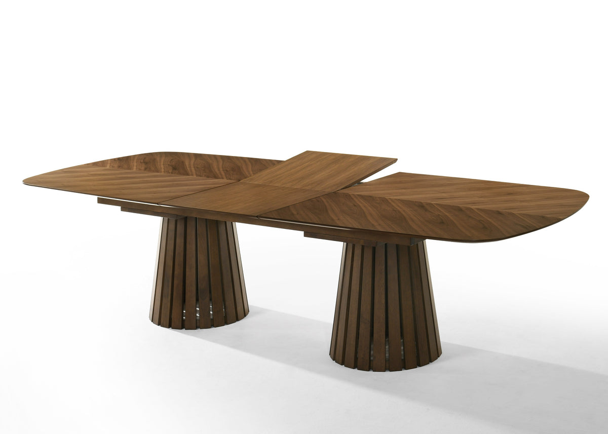 Truman Mid-Century Modern Walnut Extendable Dining Table + 10 Chairs Set