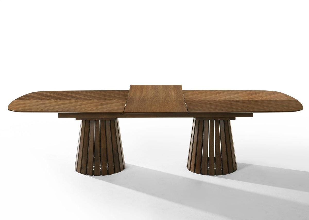Truman Mid-Century Modern Walnut Extendable Dining Table + 10 Chairs Set