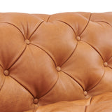 Dexter Transitional Camel Full Italian Leather 3-Seat Sofa