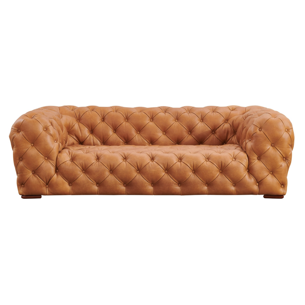 Dexter Transitional Camel Full Italian Leather 3-Seat Sofa
