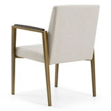 Sanders Modern Off-White Fabric + Brass Dining Chair