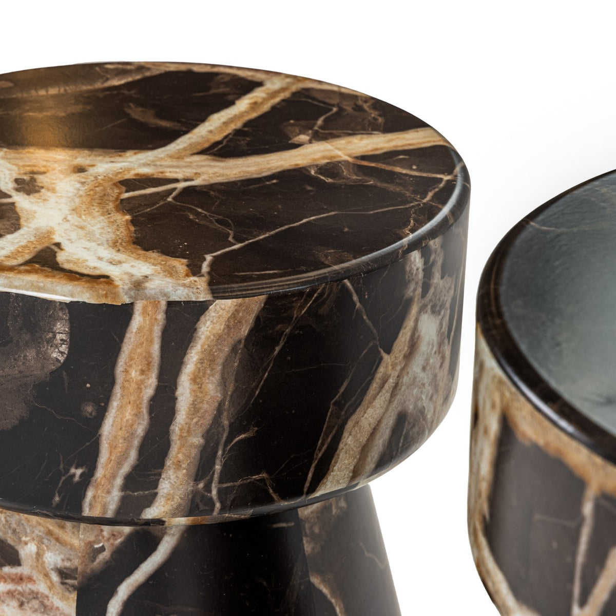 Marlow Modern Faux Marble End Table Set