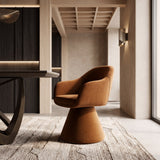 Risa Modern Rust Fabric Swivel Dining Chair
