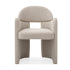 Ashley Modern Beige Fabric + Brushed Brass Dining Chair