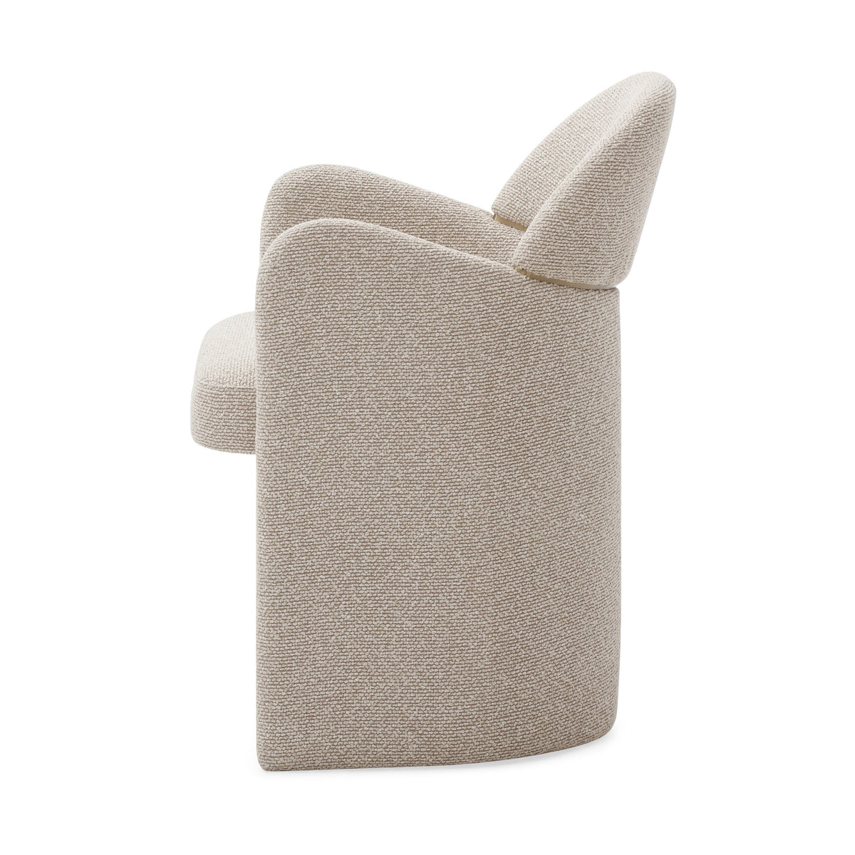 Ashley Modern Beige Fabric + Brushed Brass Dining Chair
