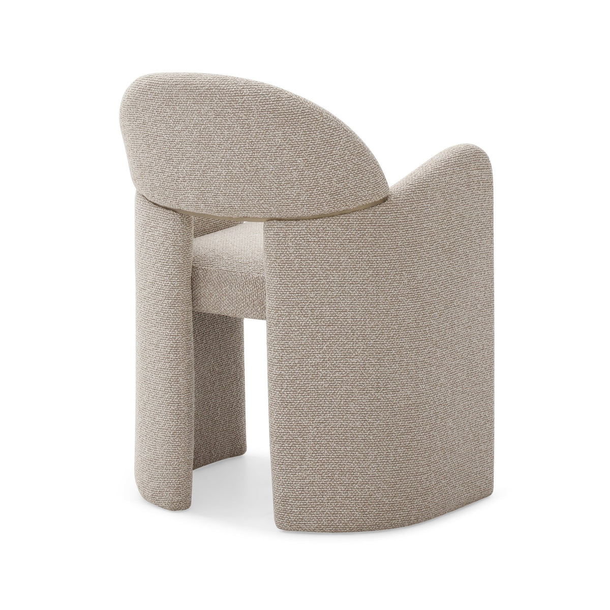 Ashley Modern Beige Fabric + Brushed Brass Dining Chair