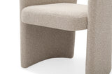 Ashley Modern Beige Fabric + Brushed Brass Dining Chair