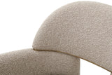 Ashley Modern Beige Fabric + Brushed Brass Dining Chair