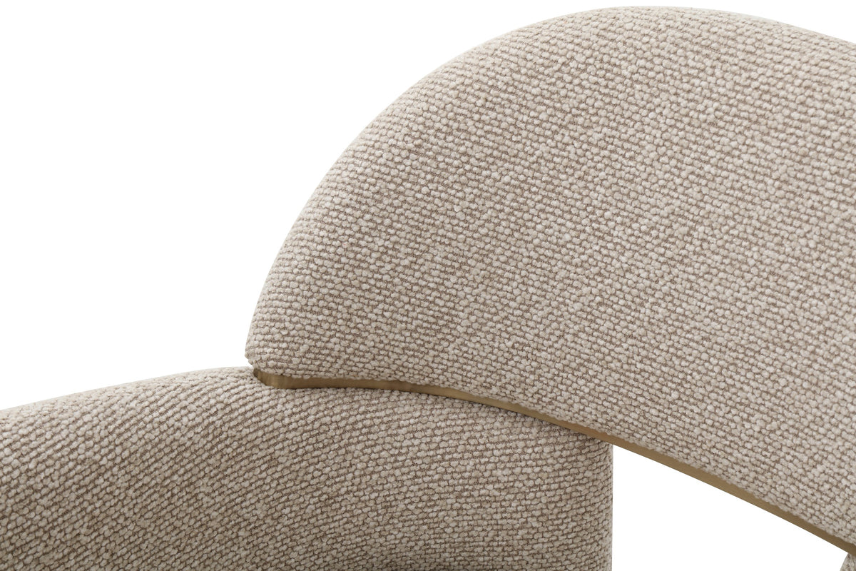 Ashley Modern Beige Fabric + Brushed Brass Dining Chair