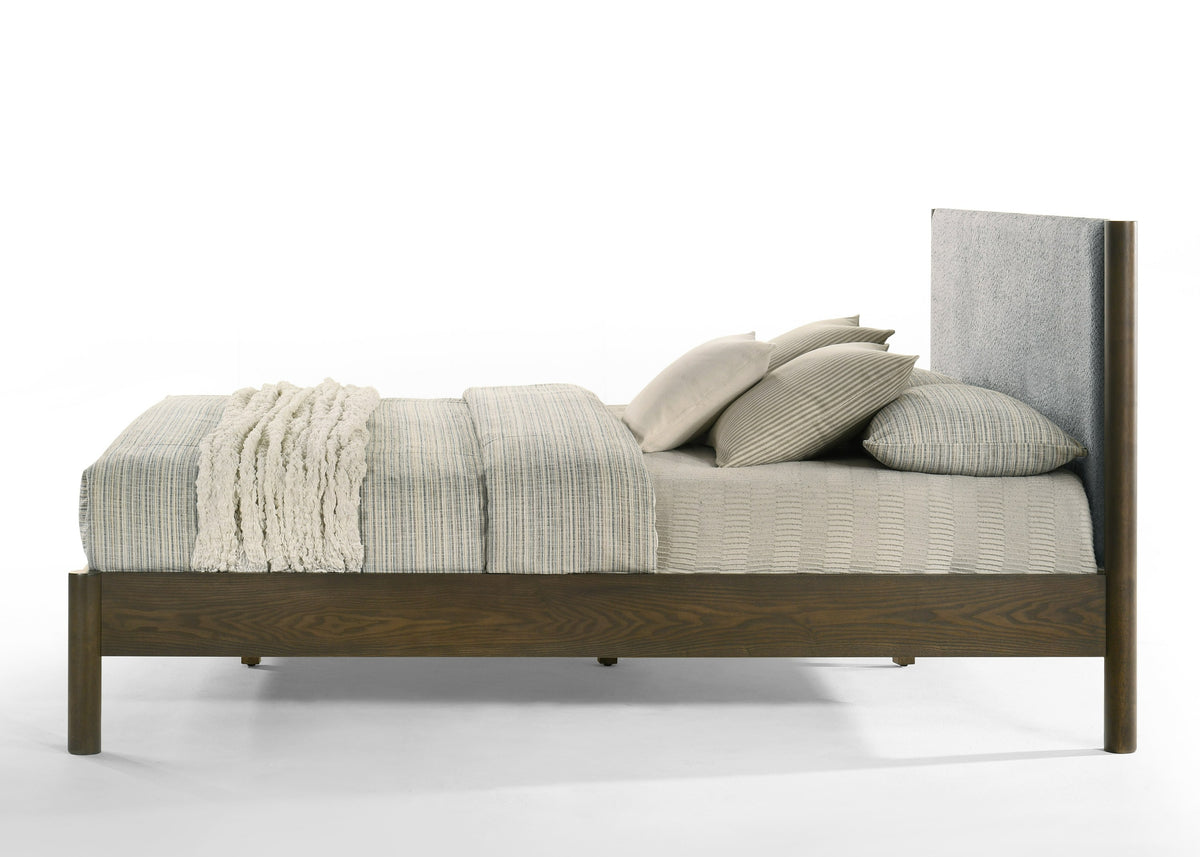 Carolina Modern Grey Fabric + Wenge Bed