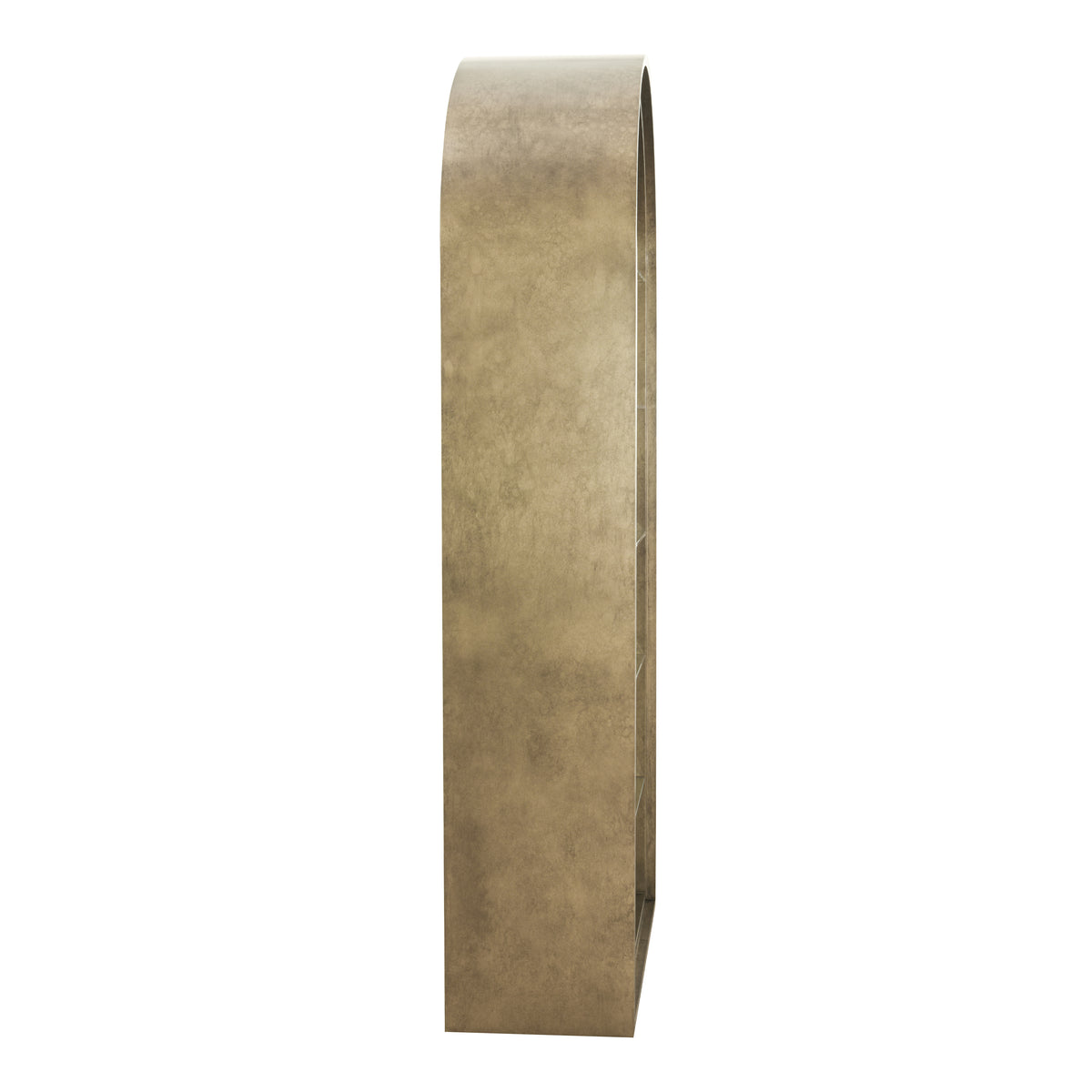 Poise Modern Antique Brass + Mirror Bookcase