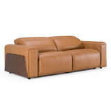 Sandstone Modern Brown Leather Sofa Set with Electric Recliners