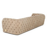 Ellington- Italian Beige Nubuck Leather 4-Seater Sofa