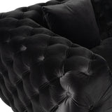 Clarice Transitional Black Velvet Loveseat