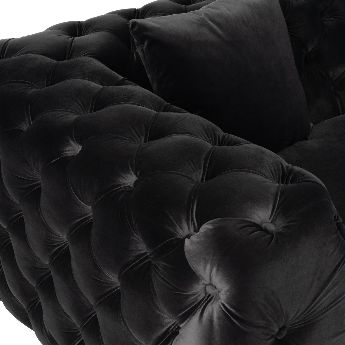 Clarice Transitional Black Velvet Loveseat