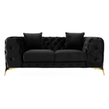 Clarice Transitional Black Velvet Loveseat