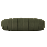 Yolonda Modern Curved Green Fabric Sofa