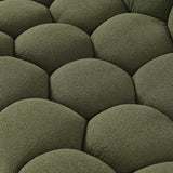 Yolonda Modern Curved Green Fabric Sofa