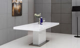 Zenith Modern White Extendable Dining Table