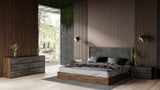 Rado Modern Walnut & Volcanic Slate 4-Piece Bedroom Set
