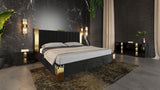 Token Modern Black & Gold 4-Piece Bedroom Set