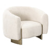 Thrive Modern Beige Fabric + Antique Brass Accent Chair