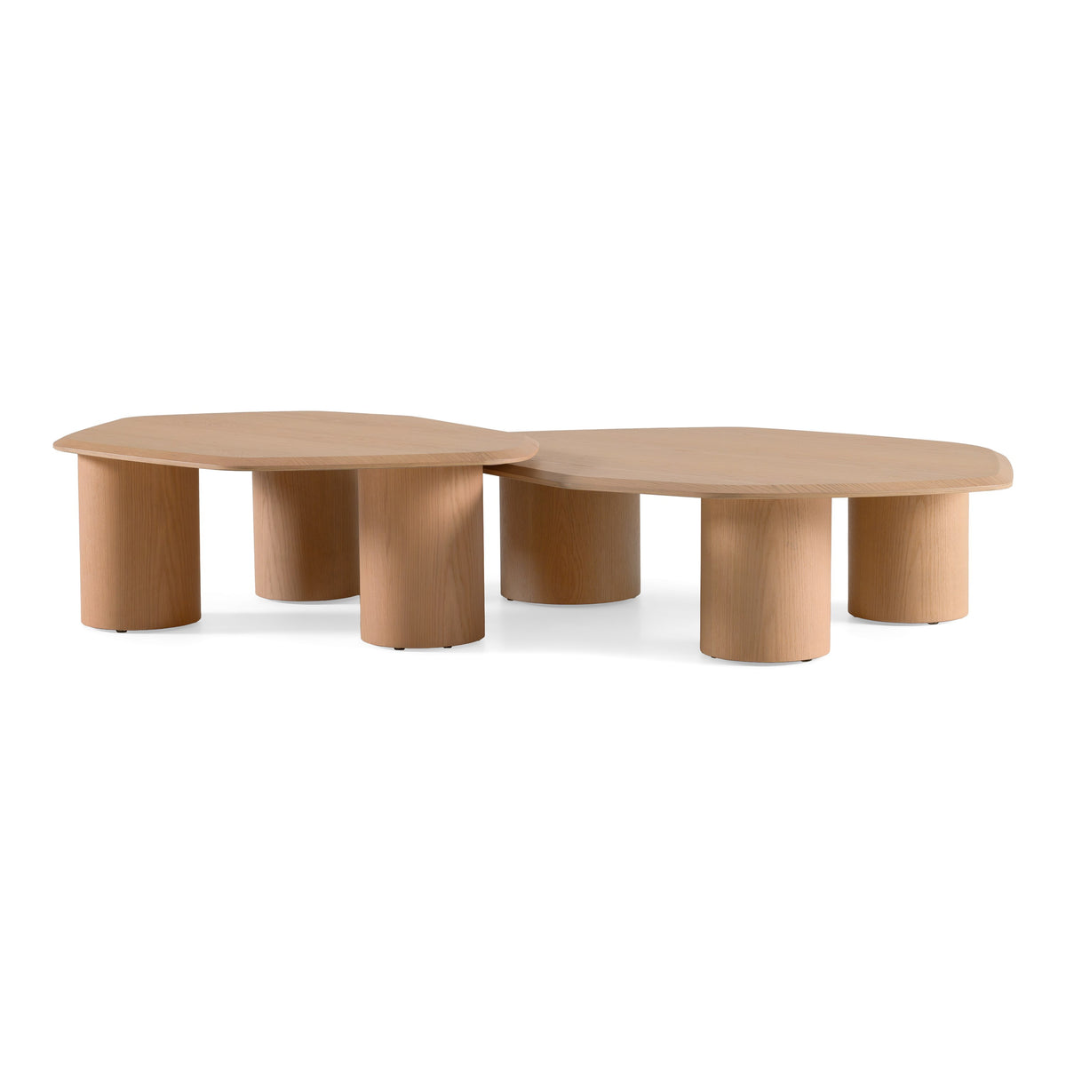 Seymour Modern White Oak Coffee Table Set