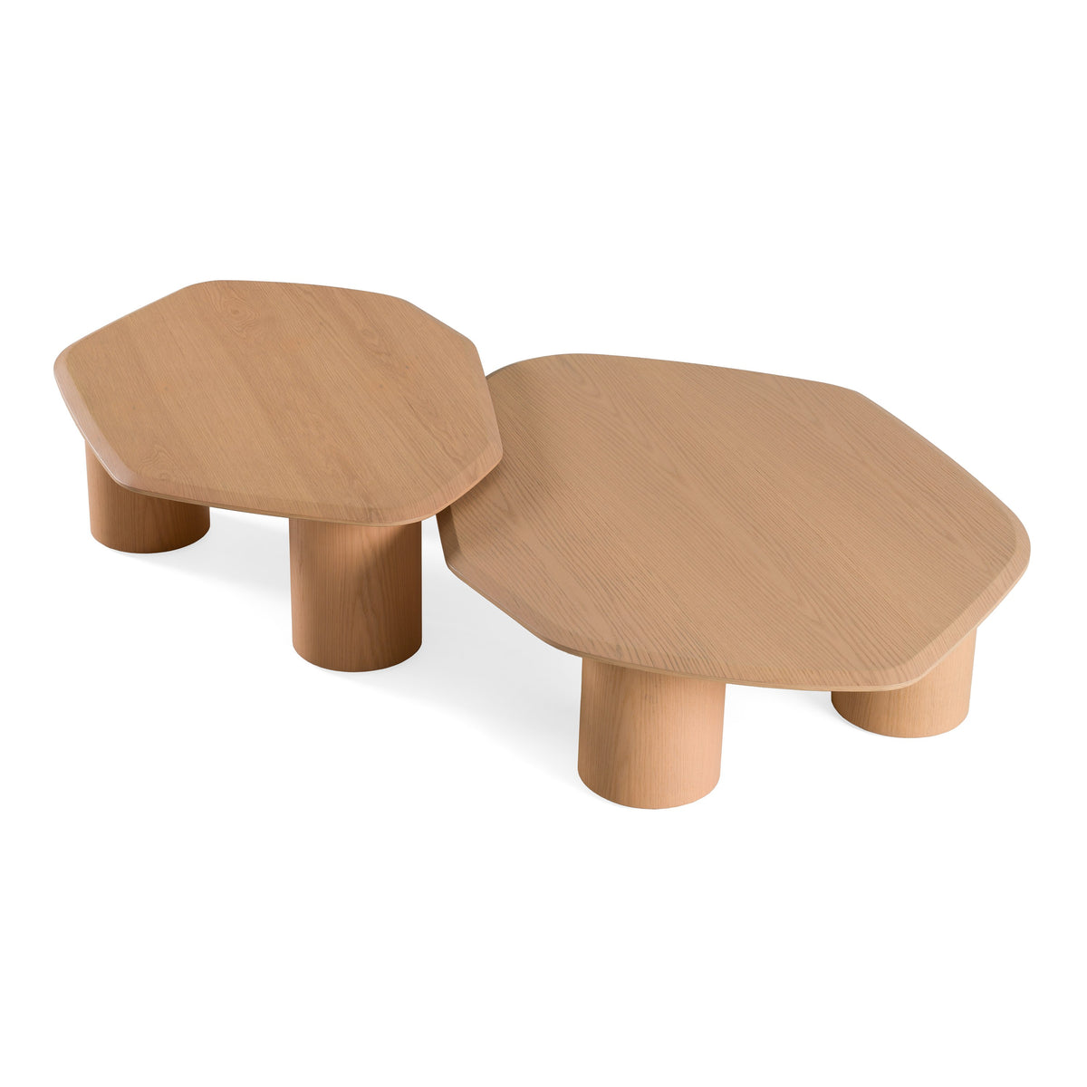 Seymour Modern White Oak Coffee Table Set