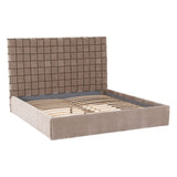 Rousey Modern Taupe Fabric Bed