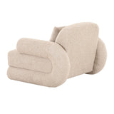 Odette Modern Beige Fabric + White Burl Accent Chair