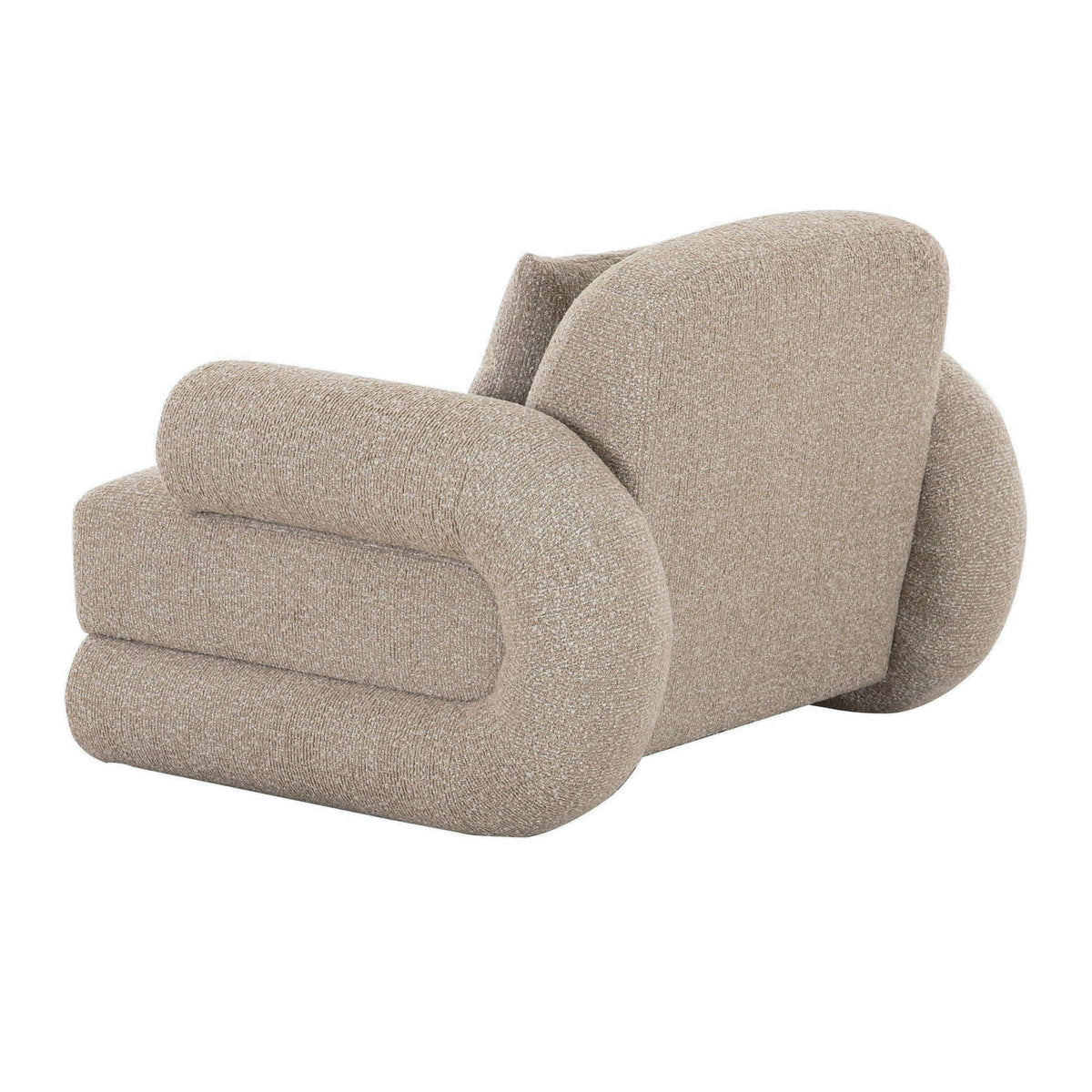 Odette Modern Beige Fabric + White Burl Accent Chair