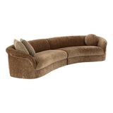 Sheth Modern Brown Fabric Curved Sectional Sofa