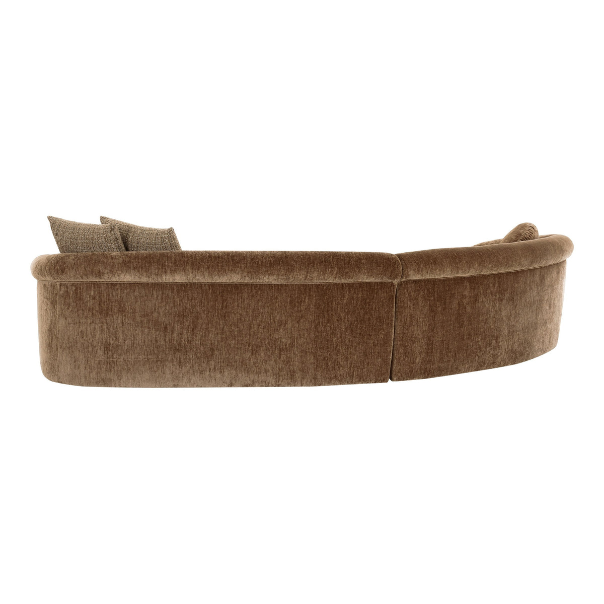 Sheth Modern Brown Fabric Curved Sectional Sofa
