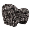 Hurd Modern Black + Beige Pattern Fabric Accent Chair