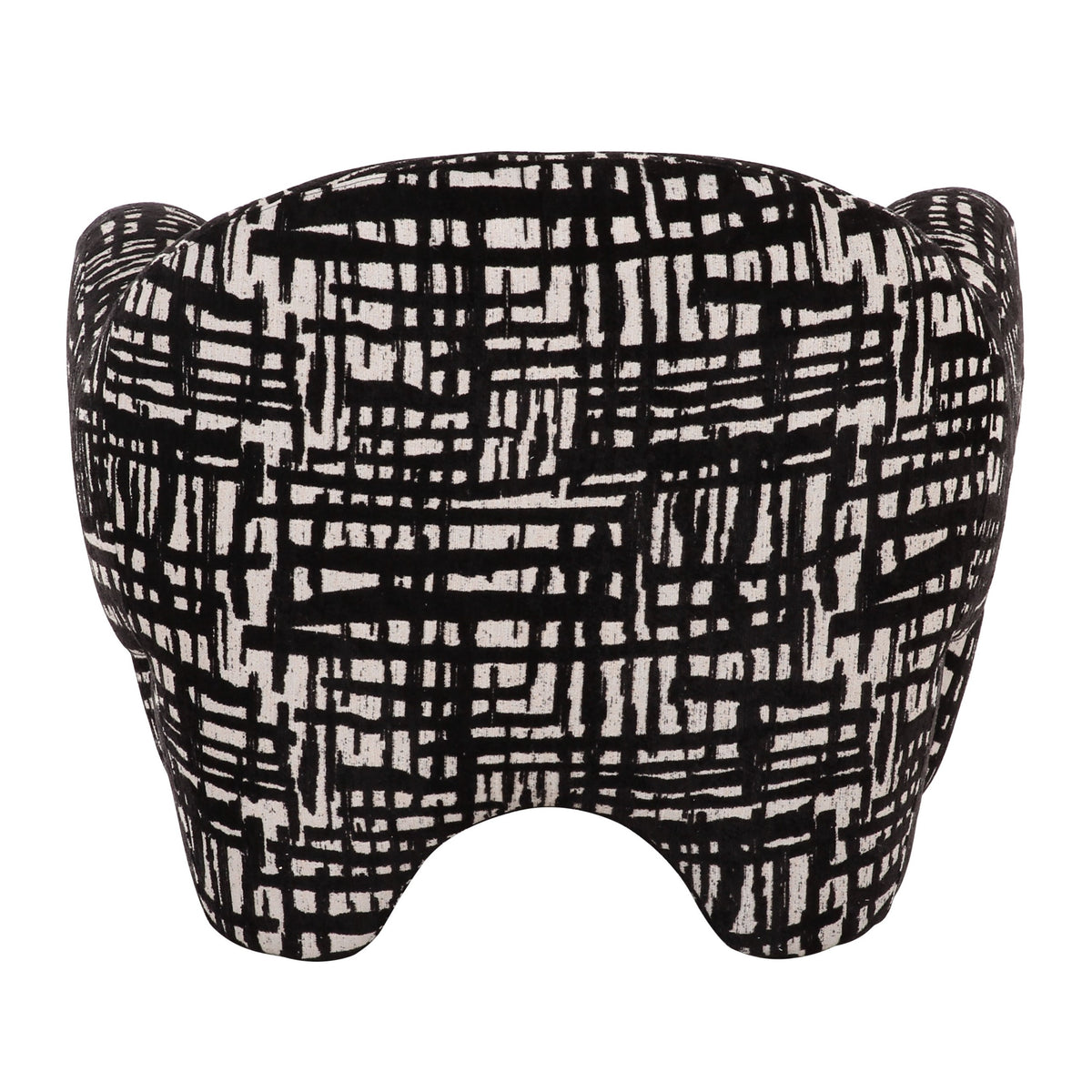 Hurd Modern Black + Beige Pattern Fabric Accent Chair