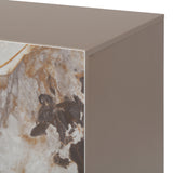 Dunster Contemporary Beige Ceramic + Metallic Grey Buffet