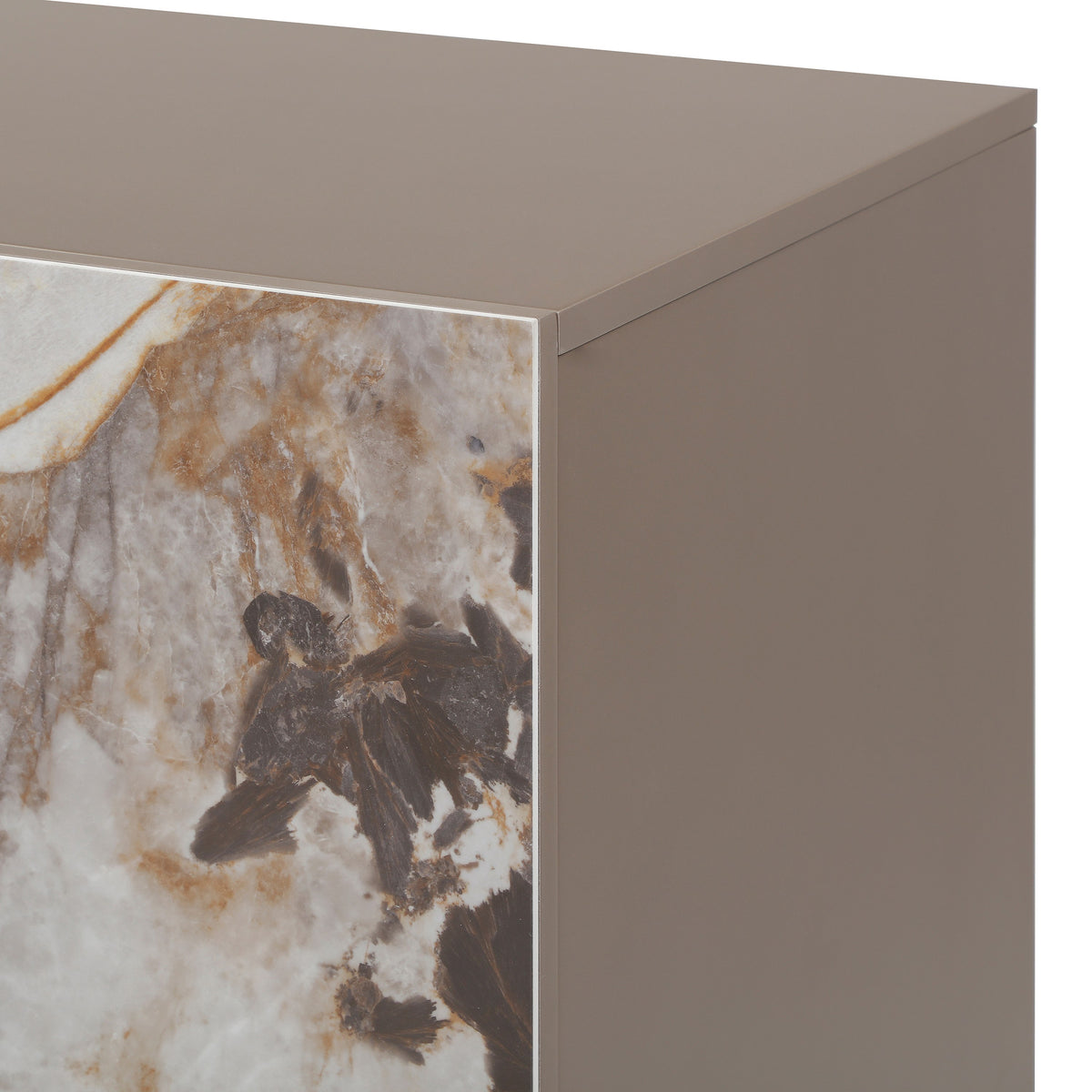 Dunster Contemporary Beige Ceramic + Metallic Grey Buffet