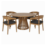 Sintra Outdoor Grey + Eucalyptus Round Dining Table Set