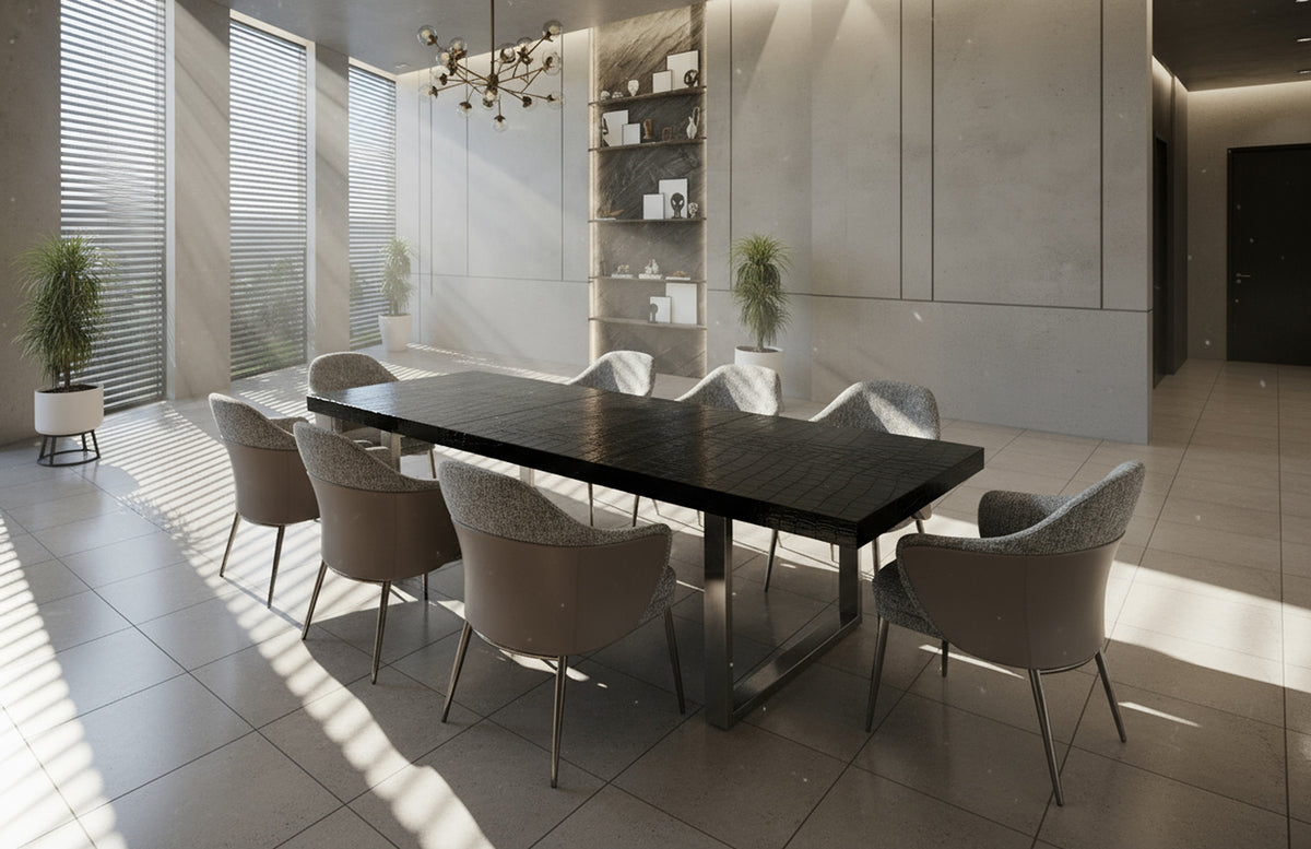 Skyline Crocodile Lacquer Extendable Dining Table additional view