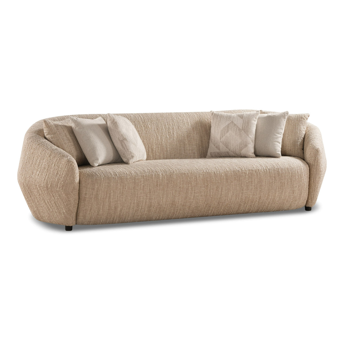 Belinda Modern Beige Fabric 4-Seat Sofa