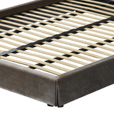 Breslow Modern Dark Taupe Velvet Bed