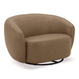 Omaha Modern Tan Leather Swivel Accent Chair
