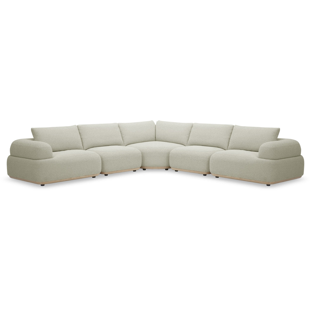 Evans Contemporary Off-White Fabric Modular Sectional Sofa