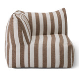 Lanuza Outdoor Brown + White Stripe Fabric Modular Corner Sofa Seat