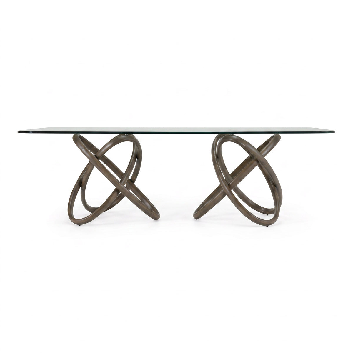 Mason Modern Glass + Grey Ash Dining Table