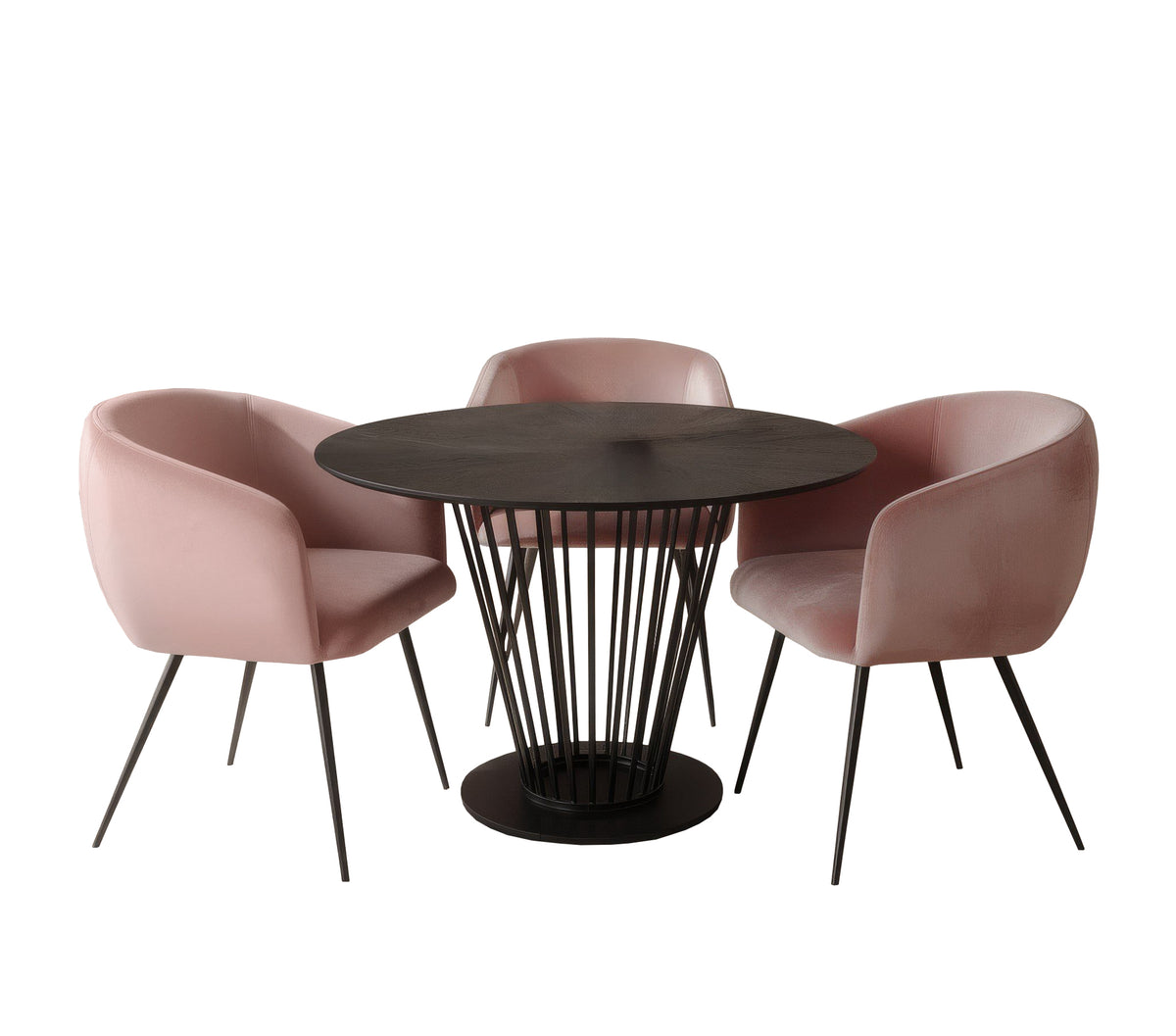 Conroy + Luzerne Modern Black + Pink Dining Table Set