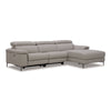Meidas Modern Light Grey Leather Sectional Sofa + 2 Recliners Right Facing Chaise
