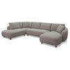 Joslin Modern Grey Fabric U-Shaped Sectional Sofa