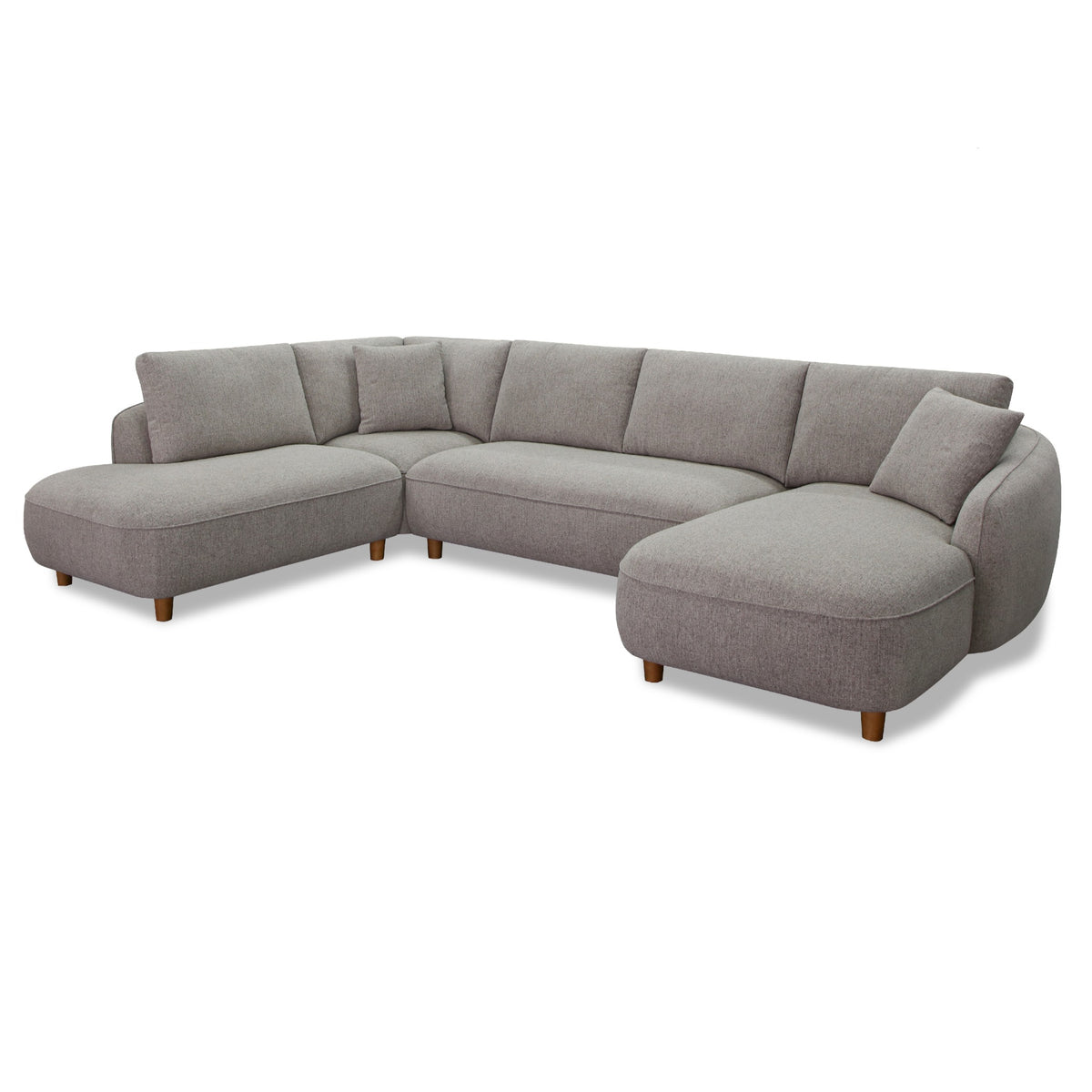 Joslin Modern Grey Fabric U-Shaped Sectional Sofa